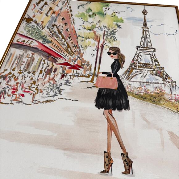 Colleen Karis Liesl Long Girl in Paris Painting Framed Woman Modern Wall Art - Picture 7 of 8